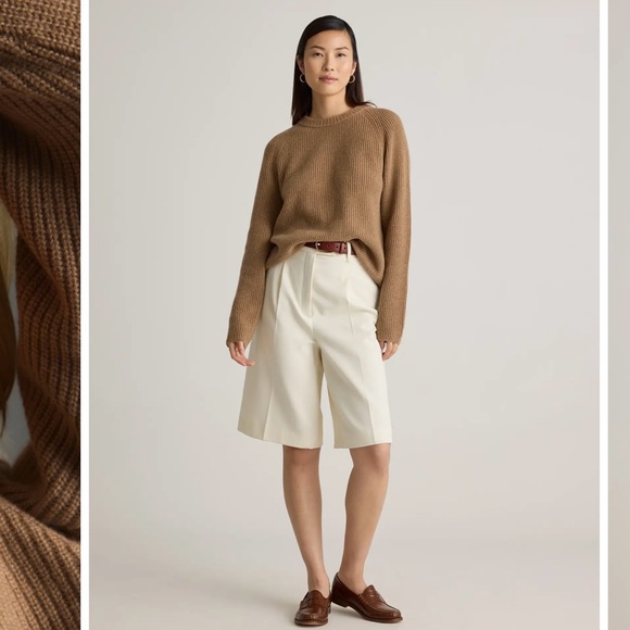 COPY - BRAND NEW. Mongolian Cashmere Fisherman Crewneck Sweater. SIZE M. Tan - Picture 2 of 8